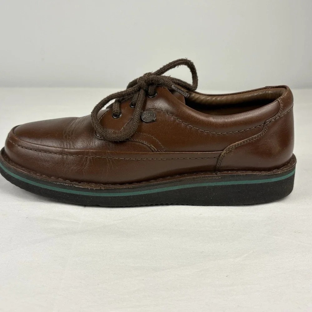 The Body Shop Hush Puppies Mall Walker Shoes Brown Leather Men's 6.5 Wide EUC